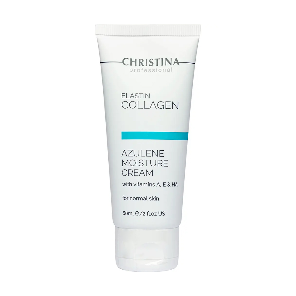 Зволожувальний крем для обличчя Christina Elastin Collagen Azulene Moisture Cream with Vitamins A, E &amp; HA, для нормальної шкіри, 60 мл