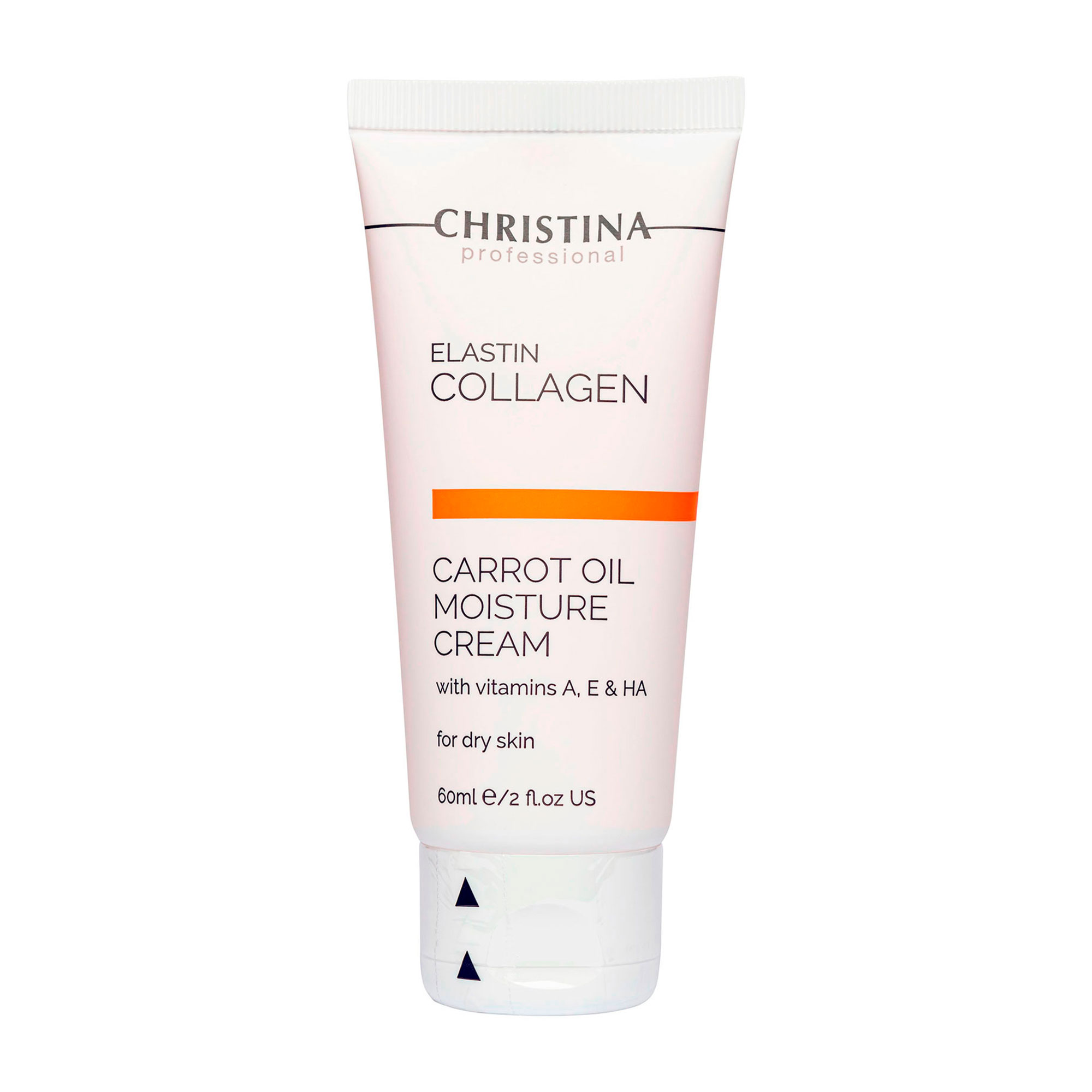Зволожувальний крем для обличчя Christina Elastin Collagen Carrot Cream with Vitamins A, E &amp; HA, для сухої шкіри, 60 мл